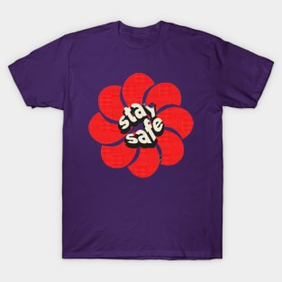 Stay safe red flower pattern T-Shirt